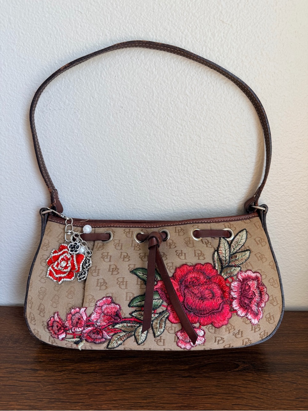 🌹 EXCLUSIVE One Of A Kind Reworked Luxury: Dooney & Bourke "Bed of Roses" Bag 🌹